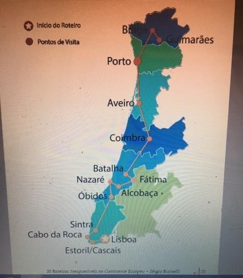 Mapa Portugal  Roteiro de viagem portugal, Mapa de portugal